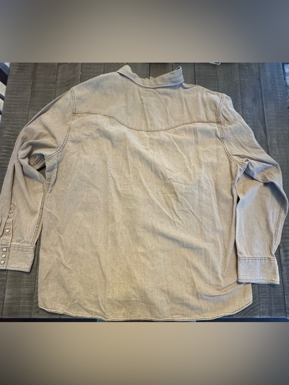 Tecovas Men's Casual Button-Down Western Shirt in Light Taupe - Picture 3 of 3